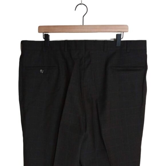 Burberry Vintage Wool Charcoal Gray Plaid 2 Piece Double Breasted Suit Size 41 - Picture 14 of 15